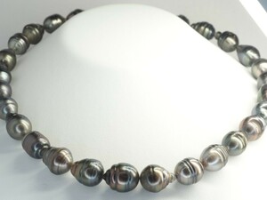 391 天然黒蝶本真珠ネックレス　タヒチアンパール　～13.3mm珠　新品クラスプ　パールネックレスは専用箱に入れて配送致します