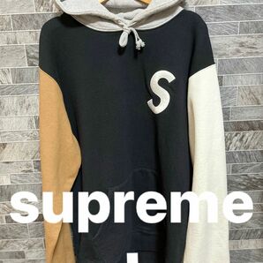 名作☆レア　Supreme S Logo Colorblocked Hooded