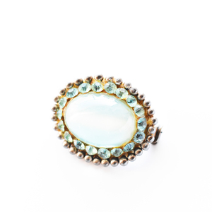 Vintage　1950s’　blue glass rhinestone　brooch