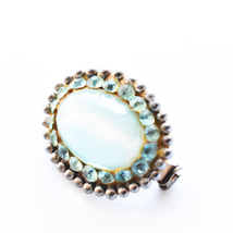 Vintage　1950s’　blue glass rhinestone　brooch_画像7