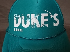 激レア USA購入 アメリカ企業モノ ハワイ カウアイ島 レストランバー【DUKE'S KAUAI】 ロゴプリント入り メッシュキャップ 中古良品