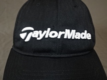 激レア USA購入 人気ゴルフブランド テイラーメイド【TaylorMade】 シンプルデザイン ツバ短め ロゴ刺繍入り キャップ ブラック 中古良品_画像1