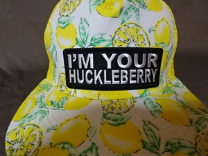 ◆ 激レア USA購入【I'M YOUR HUCKLEBERRY】 ロゴ刺繍ワッペン付 果実絵柄 メッシュキャップ イエロー 中古良品 ◆