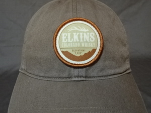 激レア USA購入 アメリカ企業モノ コロラド州 蒸留酒会社【Elkins Distilling Co.】【ELKINS COLORADO WHISKY】ロゴワッペン付CAP 中古良品