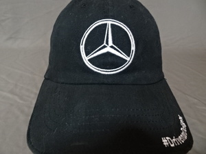 激レア USA購入 世界中で人気のドイツ車ブランド メルセデス ベンツ 【Mercedes-Benz】 ロゴ刺繍入り キャップ ブラック 中古良品