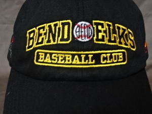 激レア USA購入 オレゴン州ベンド 野球クラブ 【BEND ELKS BASEBALL CLUB】 ロゴ刺繍入り キャップ ブラック 中古良品