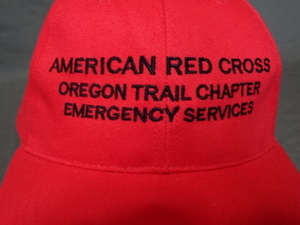 激レア USA購入 アメリカ赤十字 オレゴン州 救急車【AMERICAN RED CROSS OREGON TRAIL CHAPTER EMERGENCY SERVICES】ロゴ刺繍CAP 中古良品