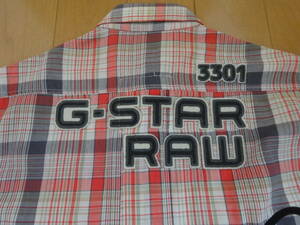 G-STAR RAW　半袖シャツ　ジースターロウ　美品　バックプリント　ワークシャツ　アウトドア　バイク　ジーンズ　キャンプ　通勤　釣り