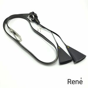 【新品未使用】Rene レザーストラップ ブラック イエロー