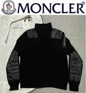 国内正規モンクレール MONCLER Maglione Tricot Ciclista/タートルネックセーター(厚手)/XL/ウール/ブラック 大変希少なXL♪