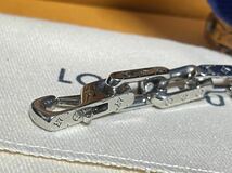 希少♪LOUIS VUITTON ルイ ヴィトン ブレスレット コリエ チェーン モノグラム シルバー M64223 箱、保存袋、未使用メッセージカード付き_画像5