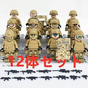 【レゴ互換】ミニフィグ 突撃兵 武器付人形フィギュアセット12体