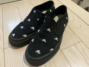 POLO RalphLausen スリッポン スニーカー ポロラルフローレン スカル柄 黒×白 US8D