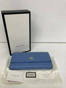 ◯営HM044-A10m60 【埼玉発】GUCCI グッチ マーモント コンチネンタルウォレット レザー 財布 二つ折り レディース