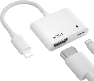 iPhone HDMI変換アダプタ 2023年最新型 大画面 4K/1080P phone 音声同期出力 給電/設定不要 簡単接続 iPhone/iPad/iPod専用 iOS16対応