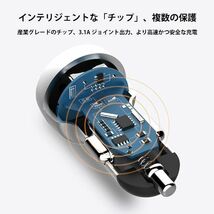 PD＋USB シガーソケット 2口 車載充電器 カーチャージャー スマホiPhone車内充電器 電圧計 LED表示_画像5