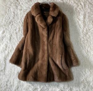 【アパレル】☆美品☆ MOONBAT FUR ムーンバット ミンク 毛皮コート 9 ブラウン レディース 人気 おしゃれ