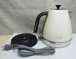 【ジャンク　水漏れ】De'Longhi　デロンギ　電気 ケトル　KBI1200J-W　アイボリー