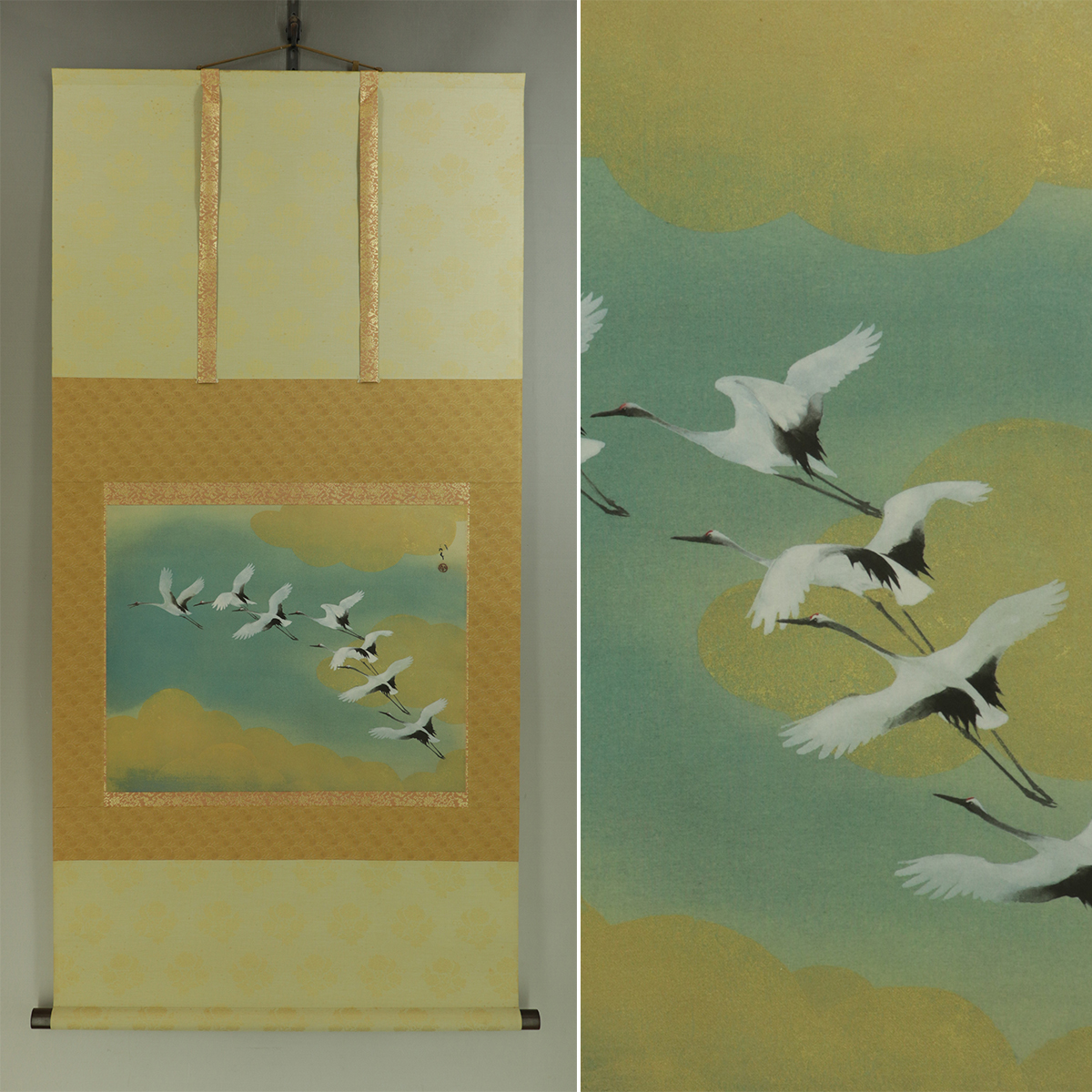 [Artisanat] Ryuko Kawabata [Comme un arc-en-ciel] ◆ Livre en soie ◆ Même boîte ◆ Parchemin suspendu u10094, peinture, Peinture japonaise, paysage, Fugetsu