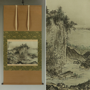 Art hand Auction [Artisanat] Sesshu [Paysages saisonniers : paysages d'été] ◆Livre papier◆Livré avec boîte◆Parchemin suspendu u10135b, Peinture, Peinture japonaise, Paysage, Vent et lune