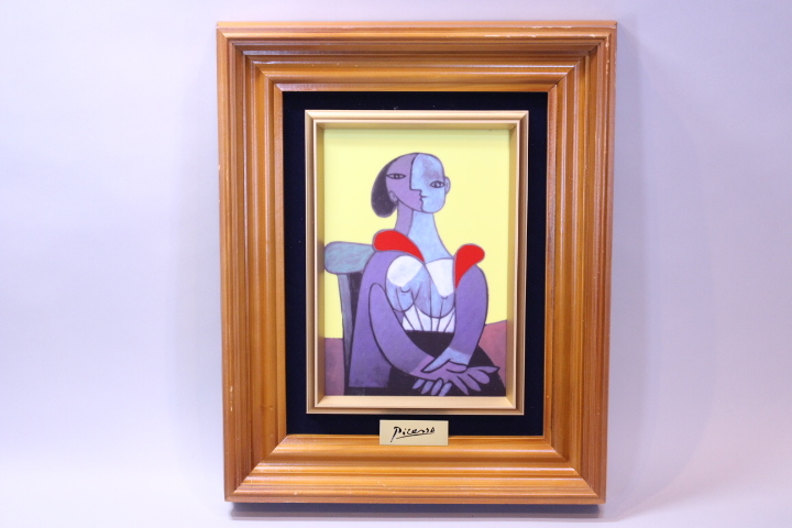 d-3841 毕加索 PICASSO 陶瓷板画 限量 60/500 美女 带框, 艺术品, 绘画, 肖像