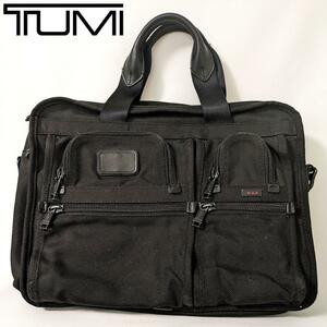 1円～　TUMI　トゥミ　ビジネスバッグ　大容量　ブラック　ブリーフケース　キャンバス　肩掛け　メンズ　黒