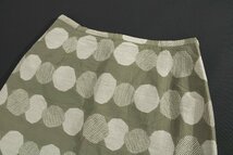 美品 サリースコット ジャガード織りミディ丈セミフレアスカート カーキ11 ak249_画像6