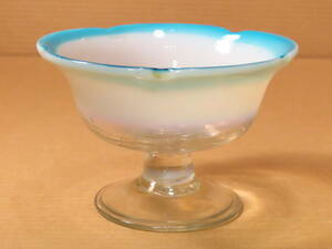 ４）古い 乳白 氷コップ ガラス 大正ロマン 昭和レトロ