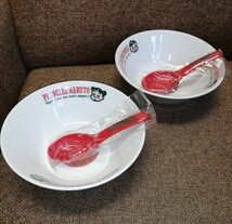 K21【昭和レトロ】ミスタードーナツ ノベルティ ラーメン皿＆レンゲ ２セット _画像2