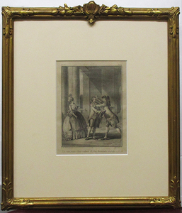 ジャン・ミシェル・モロー『親愛なるヴァレール〜』銅版画　　額付き（箱なし）　Jean-Jacques Roubaud版　1782年制作　Jean Michel Moreau