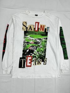 SAINT MICHAEL M×××××× TEARS TEE セント マイケル ロゴ 長袖Tシャツ ロンTEE SM-A21-0000-048 ホワイト Mサイズ