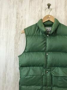 333☆【80s 90s ヴィンテージ グースダウンベスト】Woolrich ウールリッチ 緑 S アメカジ