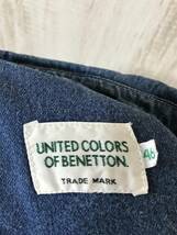 372☆【90s ヴィンテージ デニムシャツ】UNITED COLORS OF BENETTON ベネトン 46 青_画像6