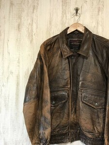 n122☆【ヴィンテージ 古着 羊革 ラムレザージャケット】D'homme A HOMME 革ジャン ライダース