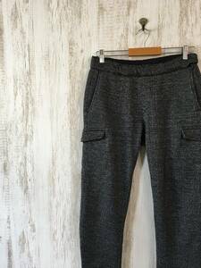 P402☆【ヘリンボーン フリース ニット パンツ】B:MING LIFE STORE BEAMS ビームス グレー系 M