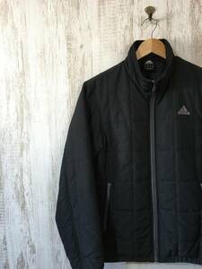 657☆【キルティング 中綿 ジャケット】adidas アディダス 黒 M