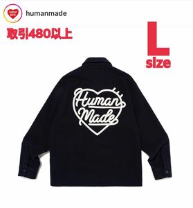 HUMAN MADE 2023FW WOOL CPO SHIRTS NAVY HEART Lサイズ ヒューマンメード ヒューマンメイド ウール CPO シャツ ネイビー ハート LARGE