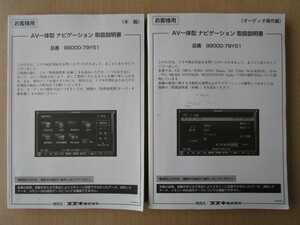 *a5346* Suzuki original Memory Navi 99000-79Y51 owner manual instructions 2012 year 2 pcs. set *