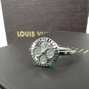 LOUIS VUITTON Louis Vuitton 750 K18 белое золото diamond 4P 8 номер Q9J28A балка g солнечный bro Sam BB кольцо кольцо 