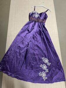  beautiful * presentation / musical performance ./ chairmanship / party / Mai pcs * purple * satin / pleat / long dress * gloss ../ lustre 