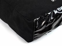 161745□ GIVENCHY ジバンシィ ノベルティ トートバッグ ハンドバッグ 鞄 キャンバス パテントレザー ブラック 黒 レディース/ B_画像5