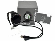 162392◆美品 動作確認済 GARMIN ガーミン アプローチ S62 ゴルフGPSウォッチ 腕時計 クォーツ 010-02200-20 ブラック メンズ/ D_画像2