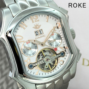 1円限定モデル新品DOMINICドミニク正規腕時計手巻き腕時計機械式腕時計秘密のからくりギミック搭載アンティーク腕時計トノー型保証書箱付