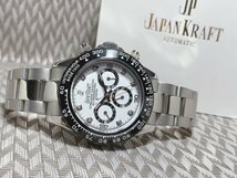 天然ダイヤモンド付き 新品 JAPANKRAFT ジャパンクラフト 正規品 自動巻き 腕時計 機械式 コスモグラフ パンダ ビジネスウォッチ_画像7