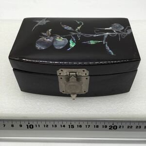 ジュエリーボックス 宝石箱 アクセサリーケース 貝 小物 鏡付 レトロ 伝統工芸 螺鈿 YO12A8