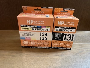 ELECOM エレコム　詰め替え インク ヒューレットパッカード HP131 ブラック　HP134 135 3色セット