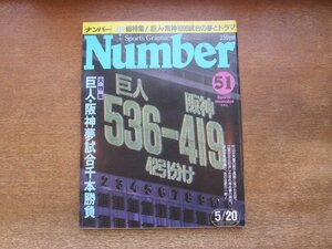 2311mn●Number ナンバー 51/1982昭和57.5.20●巨人・阪神夢試合千本勝負/掛布雅之×岡田彰布×平田勝男/村山実/ドカベン香川伸行