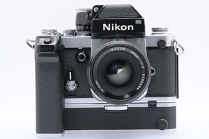 Nikon F2 フォトミック 748万台 + 非Ai 50mm F2 ニコン 一眼レフ フィルムカメラ レンズ MD-2付