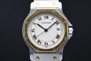 箱付 Cartier サントス オクタゴン型 SS×YG Ref：2414 カルティエ サントス コンビ クォーツ ■17928