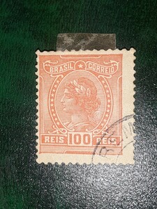  antique stamp Brazil 1918 year about Liberty head 100REIS used .BRLH1113